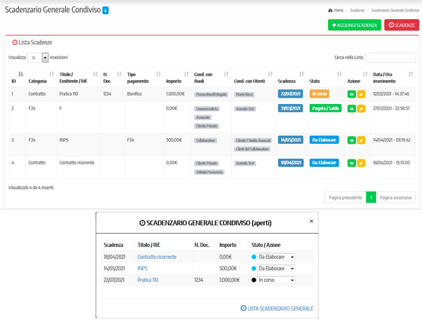 Gestione Scadenziario Condiviso